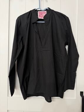 Mod’s Mahal cottage core oversized shift blouse in black sz Small new w tag